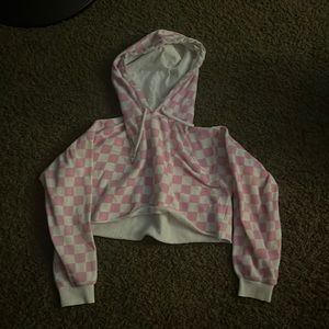 Pink and white hoodie
